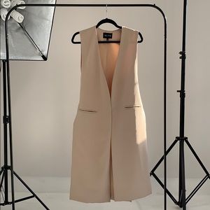 BLVD beige longline sleeveless blazer size S